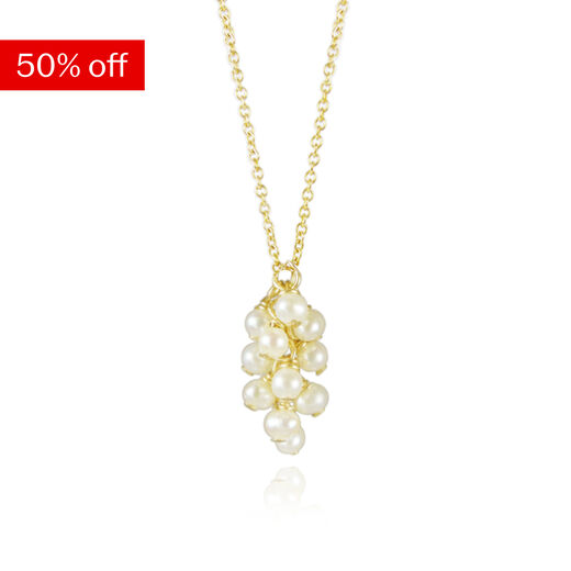 Pearl cluster necklace by Mounir